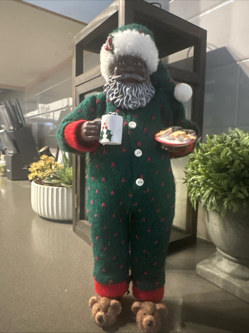 African American Santa Clause Decor Figure